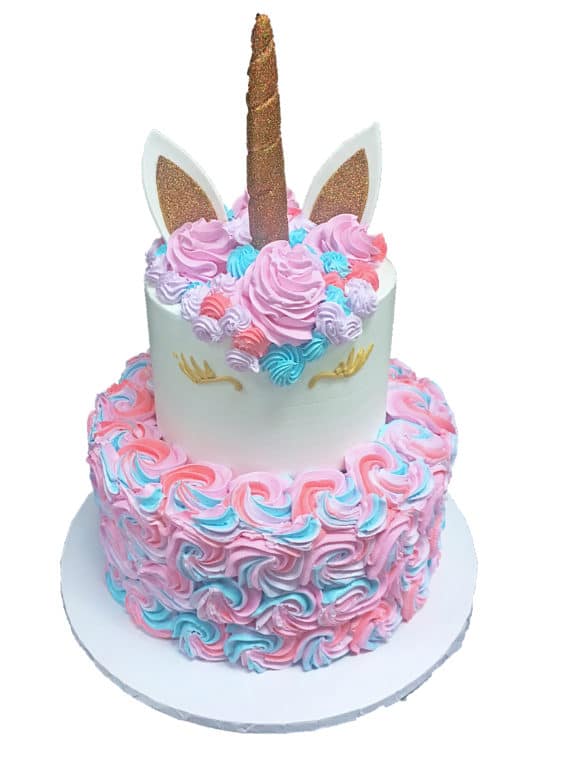 tiered unicorn cake
