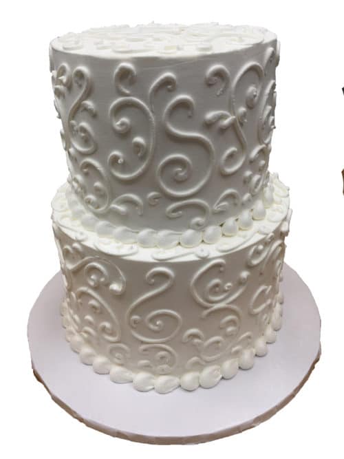 two tiered wedding cake