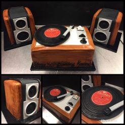 record player cake