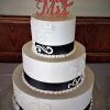 tiered black and white wedding cake