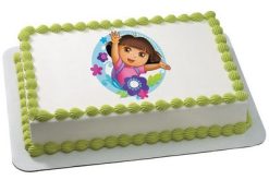 Kids and Character Cake-Dora the Explorer Flowers-36881