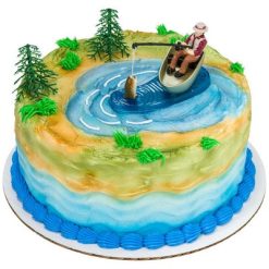 Birthday Cake-Fisherman with Action Fish Round-16334