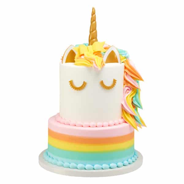 Two Tier Cake 16 - Pastel Unicorn #22646 (Plastic Horn & Ears) - Aggie ...