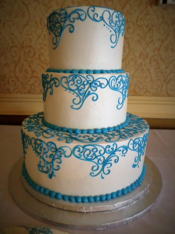 blue design tier cake