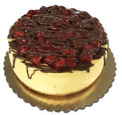 Cherry Cheesecake with Chocolate Ganache Drizzle